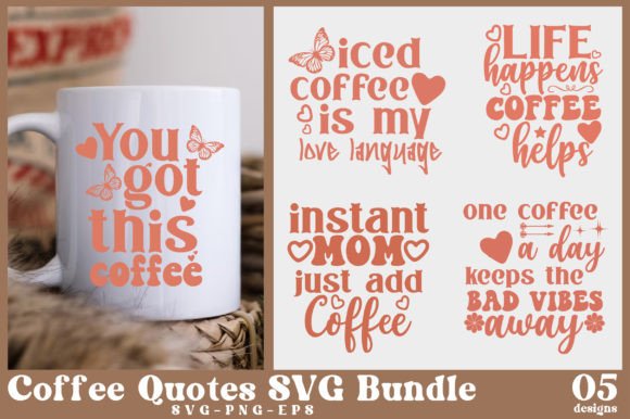 Free Coffee Quotes SVG Bundle for Embroidery Projects
