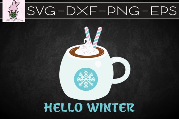 Hello Winter Cocoa Mug Graphic SVG
