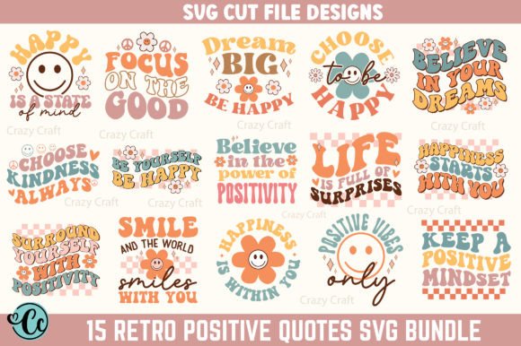 Retro Positive Quotes SVG Bundle Review